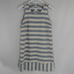 MONTEAU LA Dress Blue Ivory Stripe MEDIUM